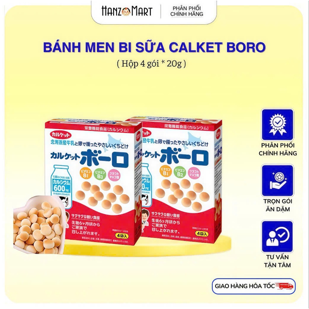 Bánh ăn dặm cho bé bi men sữa Calket Nhật Bản
