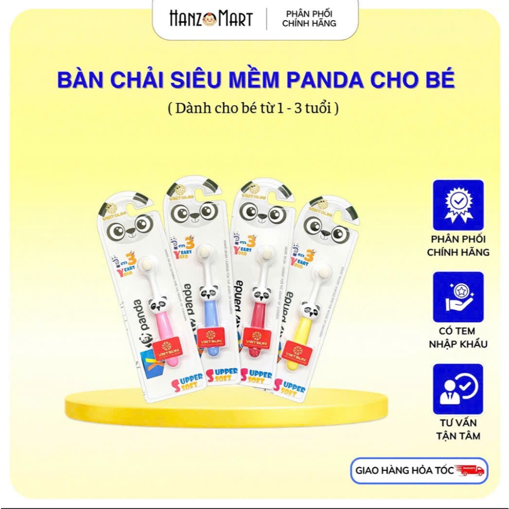 Bàn Chải Đánh Răng Cho Bé Trẻ Em Siêu Mềm Panda Vietsun (1-3 tuổi & 4-6 tuổi) - hanzo2009