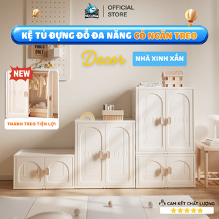 Kệ Tủ Đựng Đồ Đa Năng Có Ngăn Treo Quần Áo, Tủ Để Đồ Gấp Gọn Decor Không Gian Siêu Xinh (Mẫu Mới 2026)