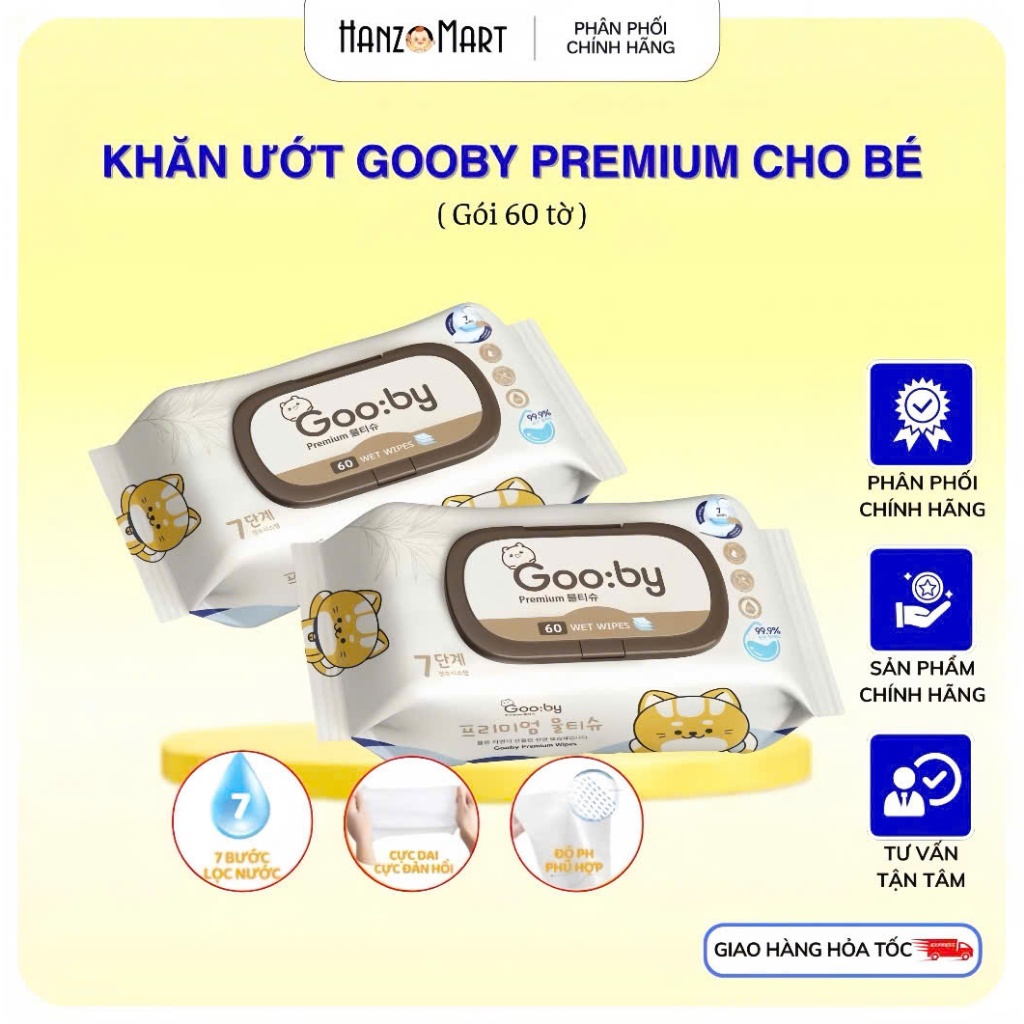Khăn ướt Gooby 60 tờ cho bé