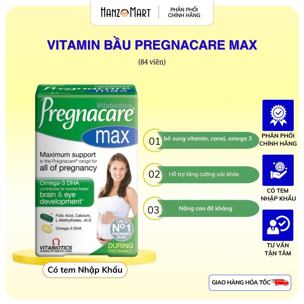 Vitamin Bầu Pregnacare Max , 84 viên UK - hanzomart