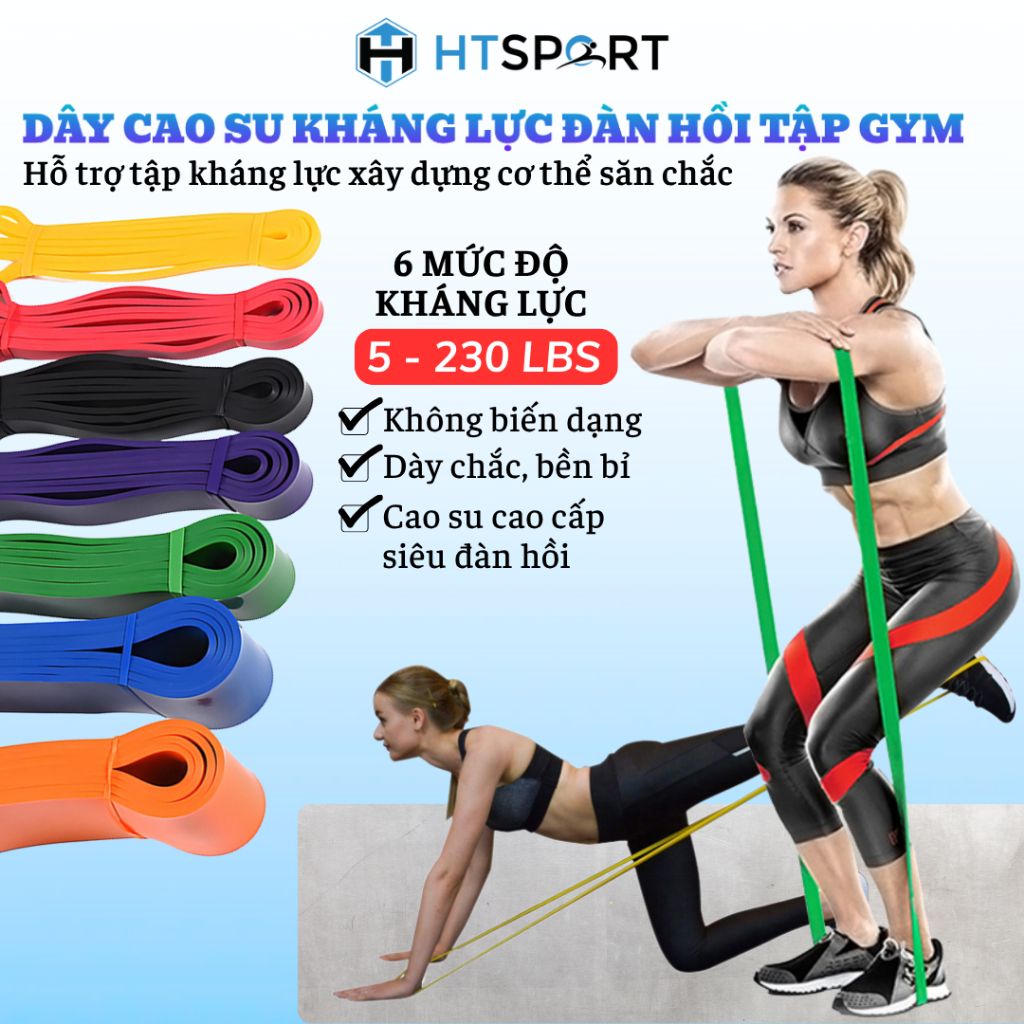 Dây Kháng Lực Dobetter, Dây Cao Su Đàn Hồi Đa Năng Power Band Tập Gym Thể Hình Tại Nhà Cho Nam Nữ