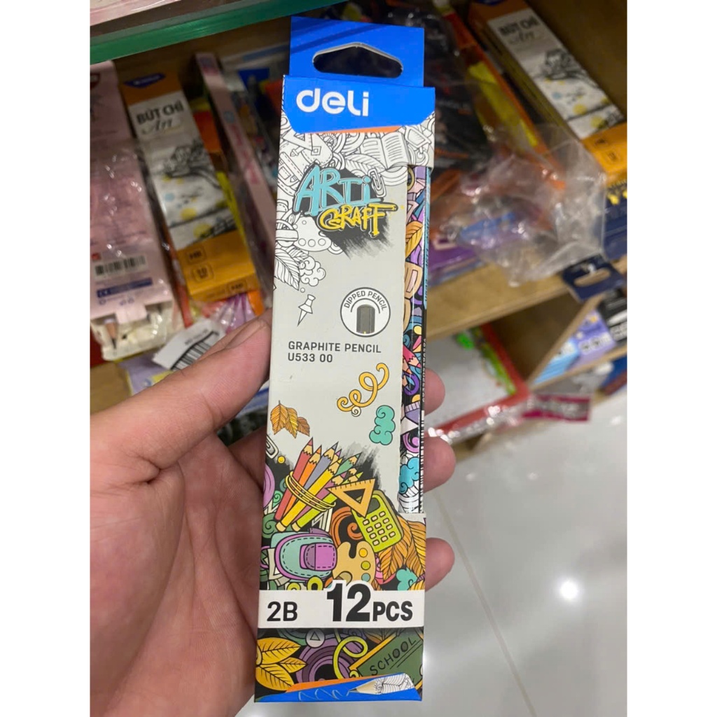 Bút chì cao cấp Deli và combo 12 bút chì 2B