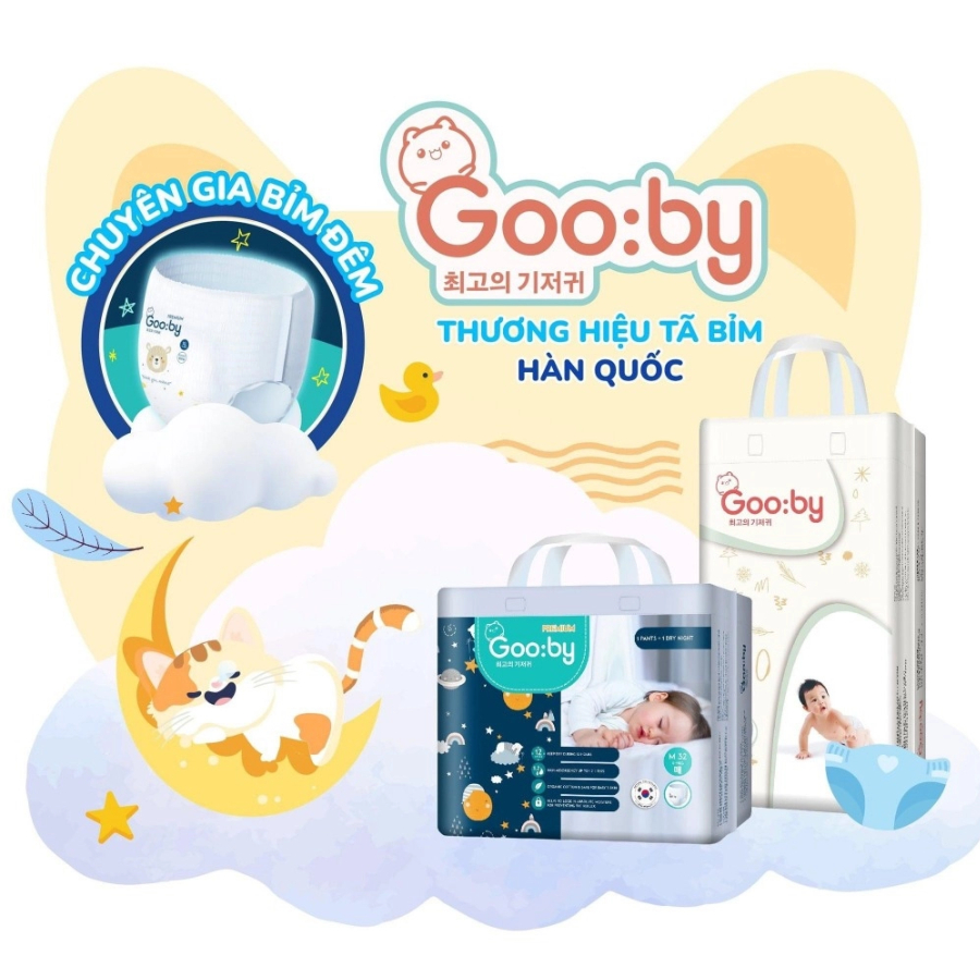 [Chính Hãng] Tã bỉm quần đêm Gooby Premium,chuyên gia bỉm đêm,tã dán tã quần đủ size M/L/XL/XXL/XXXL