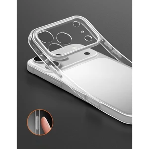 Ốp siêu mỏng UltraThin trong suốt dẻo mềm phím bạc có gờ bảo vệ camera dành cho iphone 17 16 15 14 13 12 pro max air