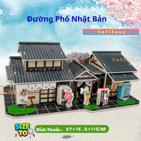 (LOẠI TO) Bộ tranh ghép 3D mô hình ngôi nhà bằng giấy xốp giúp bé phát triển tư duy, sáng tạo, tính