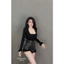 Bộ nữ đi chơi dài tay viền lông cổ vuông mix sooc bling a10