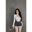 Bộ nữ đi chơi dài tay viền lông cổ vuông mix sooc bling a10