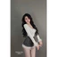 Bộ nữ đi chơi dài tay viền lông cổ vuông mix sooc bling a10