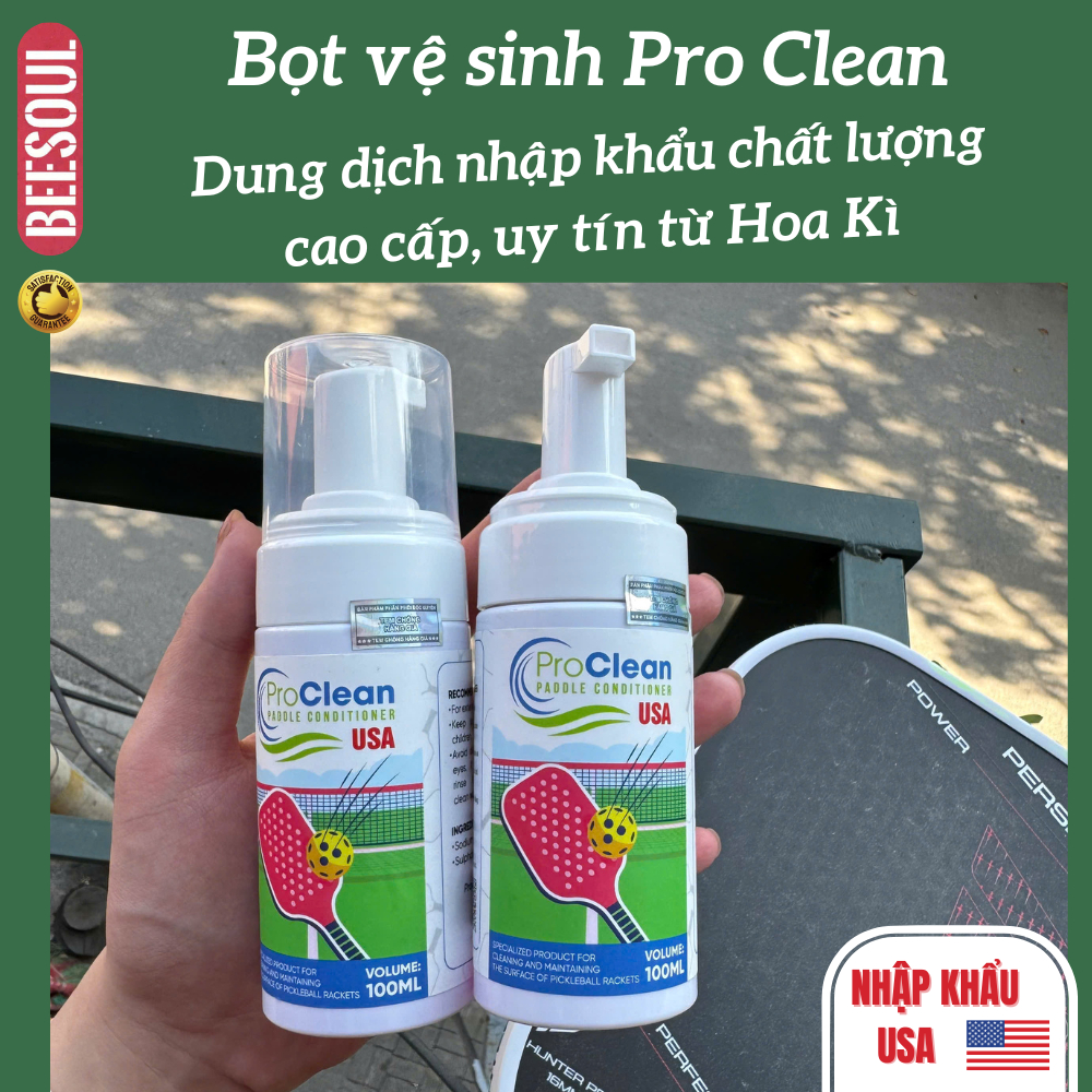 Vệ sinh vợt pickleball Beesoul chính hãng - Pro Clean USA vệ sinh các bề mặt vợt