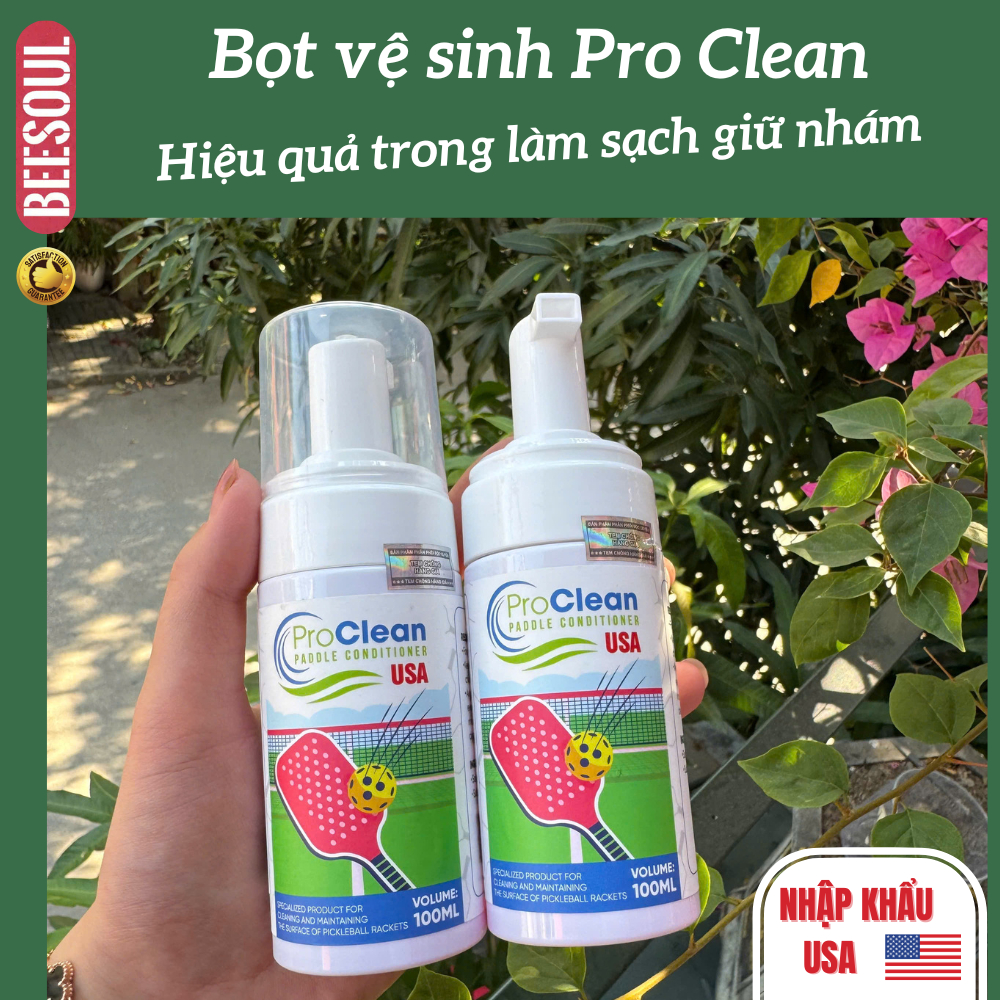 Vệ sinh vợt pickleball Beesoul chính hãng - Pro Clean USA vệ sinh các bề mặt vợt