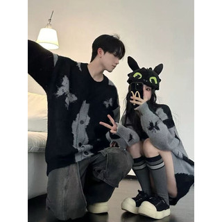 Set áo cardigan couple unisex in hoạ tiết phong cách Retro