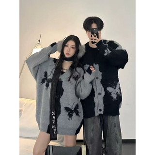 Set áo cardigan couple unisex in hoạ tiết phong cách Retro