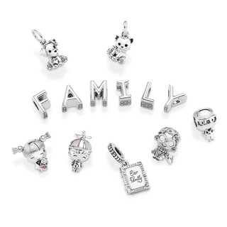 Charm Bạc Pandora Bé Gái Ôm Gấu Bông Hồng