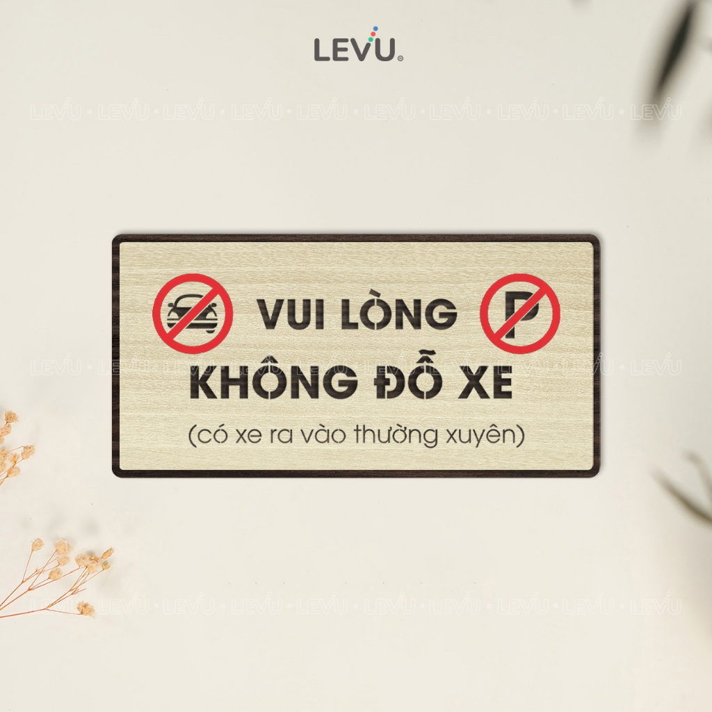 Bảng gỗ thông báo vui lòng không đỗ xe trang trí khu vực cấm đậu xe BG83