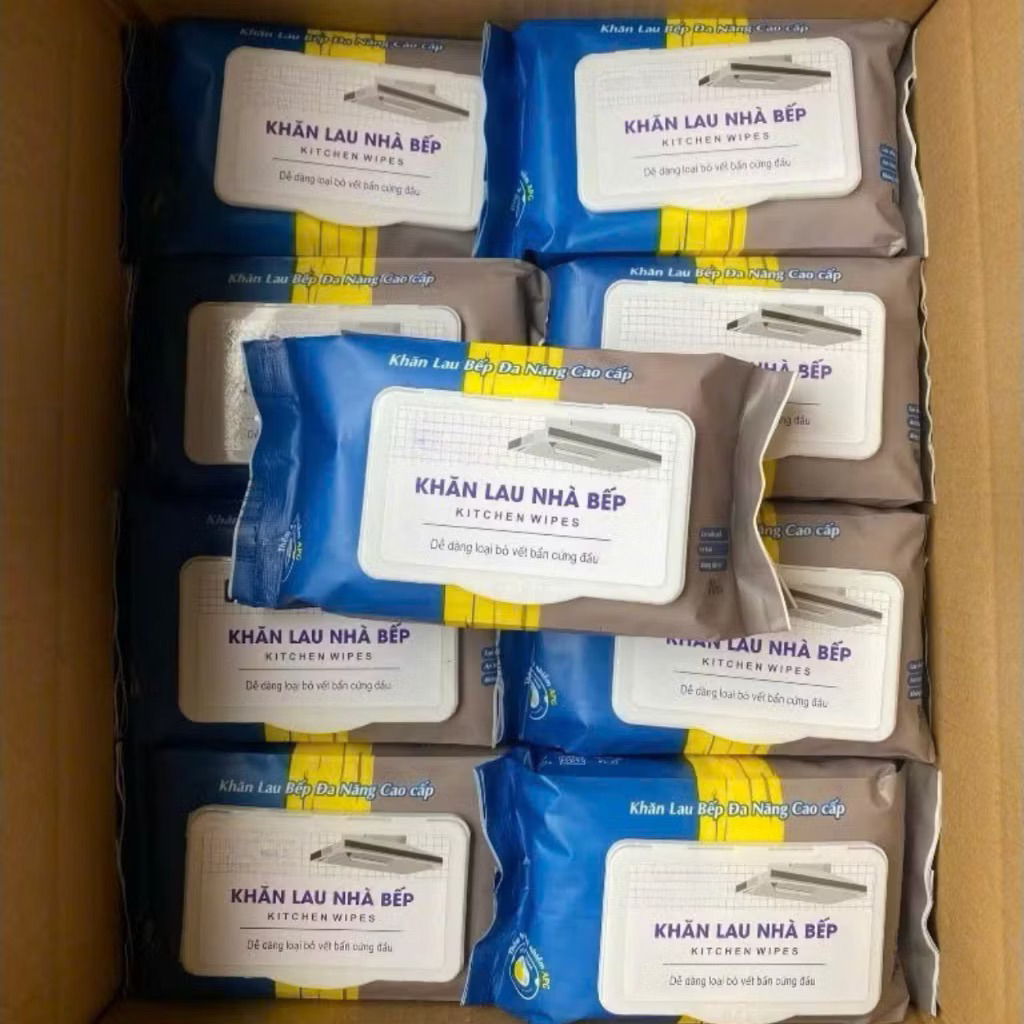 GIẢM SÂU LÊN ĐẾN 40% Thùng 10 Gói Khăn Lau Bếp Đa Năng - Lau Sạch Dầu Mỡ An Toàn Tiện Lợi
