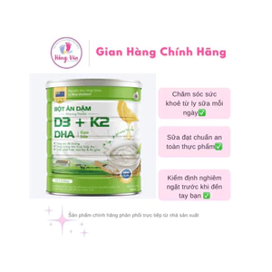 {Chính hãng} Bột Ăn Dặm D3+K2 Cho Bé Từ 4 Tháng Tuổi, (gạo sữa , bí ngô khoai lang , bò chùm ngây ,gà hầm củ( lon 320g)