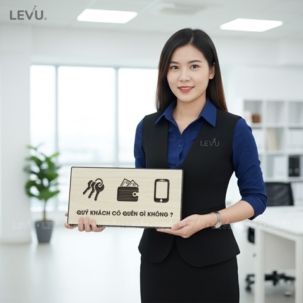 Bảng gỗ trang trí nhắc nhở quý khách có quên gì không BG90 decor quán