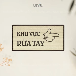 Bảng gỗ trang trí chỉ dẫn khu vực rửa tay BG91