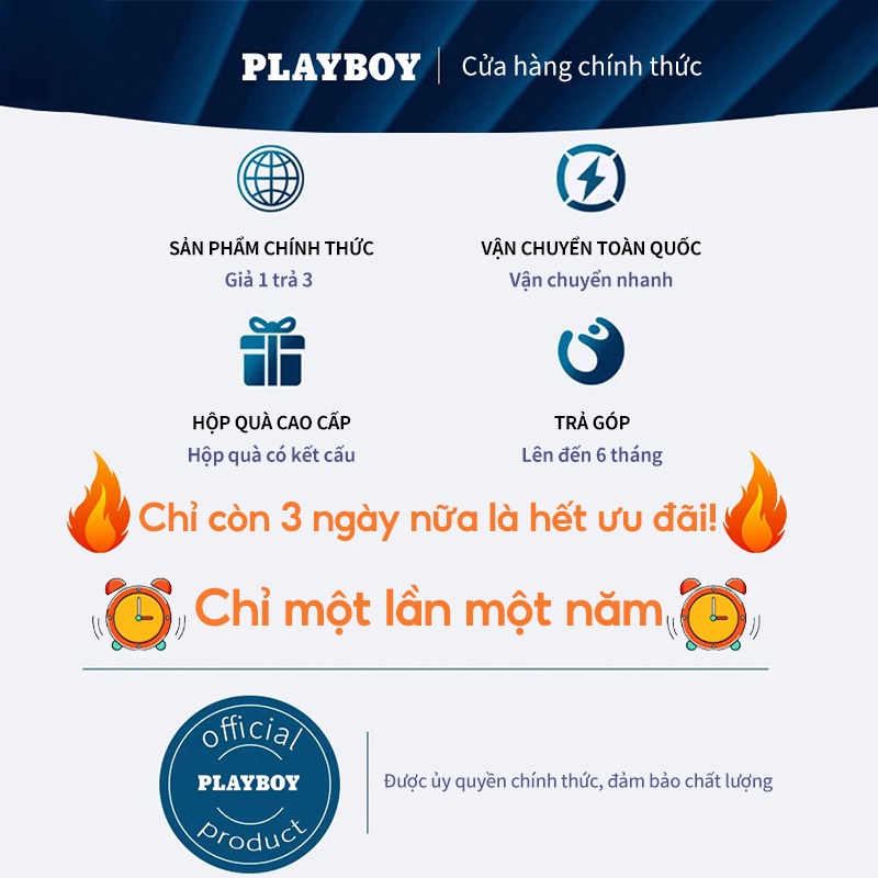PLAYBOY Đồng hồ Nam thạch anh dây đeo đồng hồ silicon và chức năng chronograph chống nước lịch 3063