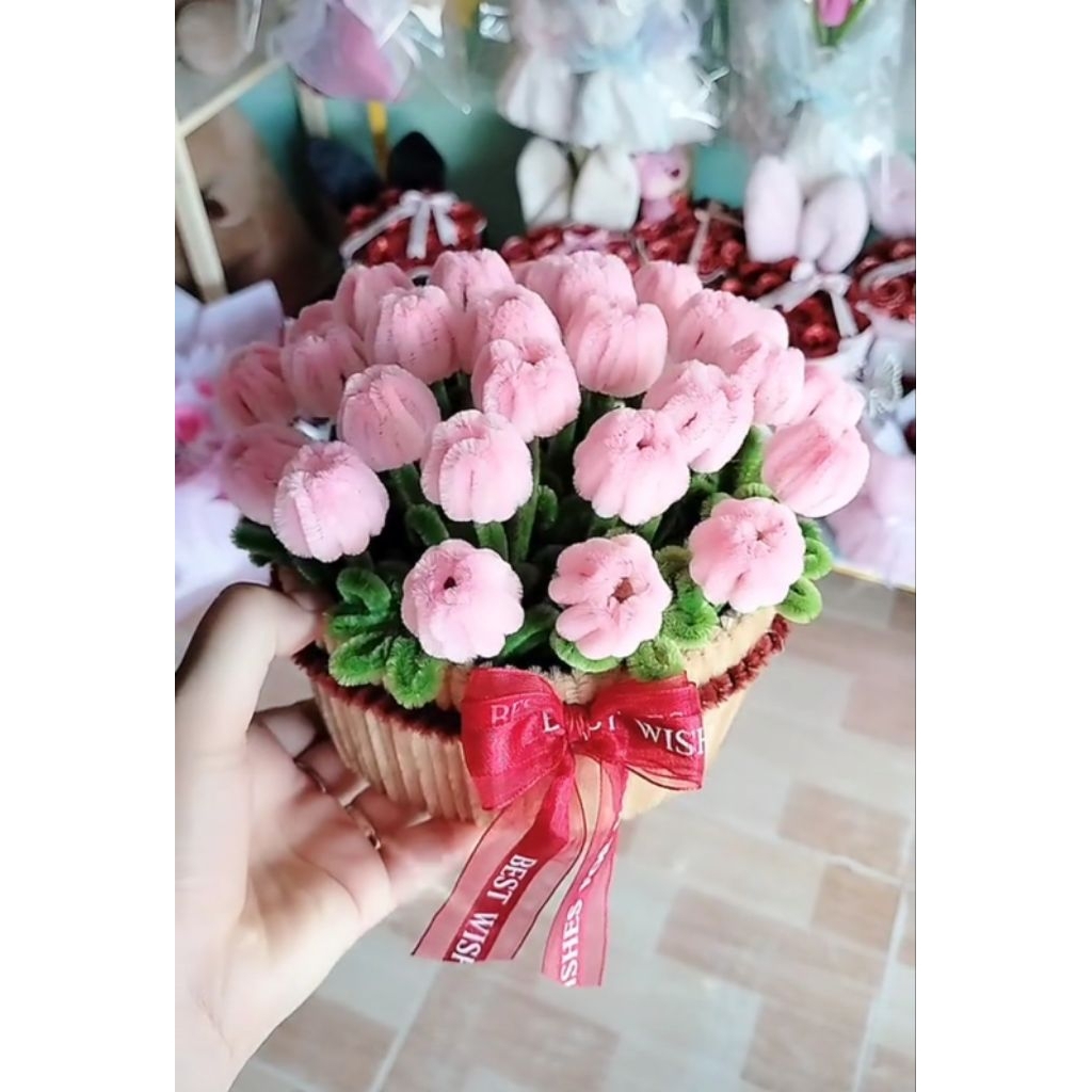 Chậu tulip kẽm nhung size lớn siêu xinh