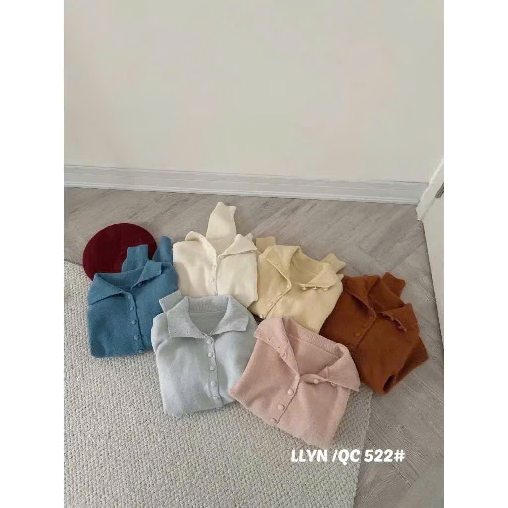Áo Cardigan Len Trơn Cúc Bọc Cổ Bẻ Pastel Retrostyele Soft Pastel Knit Quảng Châu AolenCDG1811 | BigBuy360 - bigbuy360.vn