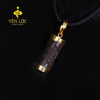 Mặt Trầm Tâm Trụ Omani  - Bọc Vàng 8K - Trầm Hương Sánh Chìm