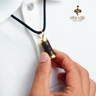 Mặt Trầm Tâm Trụ Omani  - Bọc Vàng 8K - Trầm Hương Sánh Chìm