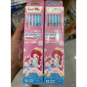 Bút chì 2b học sinh cấp 1 cao cấp họa tiết Unicorn Smartkids PC11 thân lục giác dễ cầm nắm