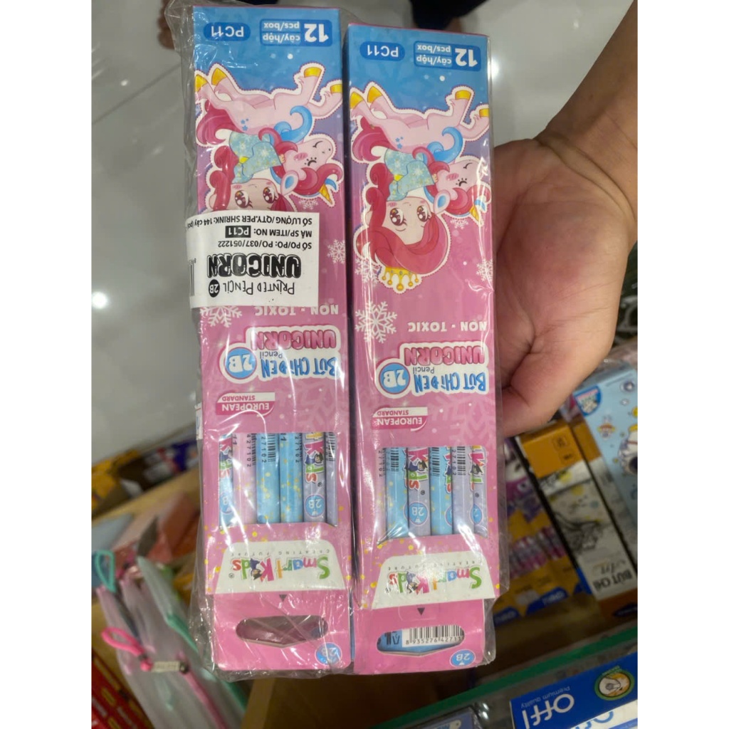 Bút chì 2b học sinh cấp 1 cao cấp họa tiết Unicorn Smartkids PC11 thân lục giác dễ cầm nắm