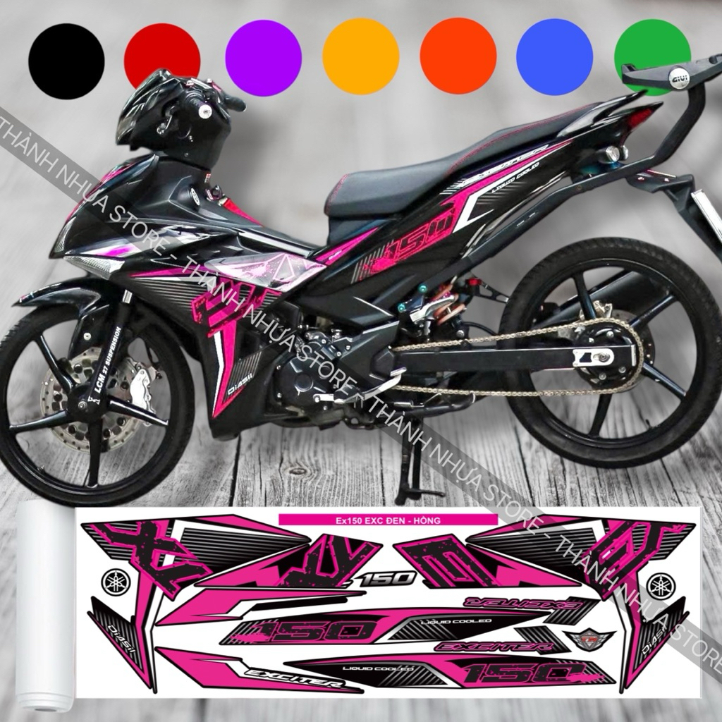 [ĐỦ MÀU] Tem EXC Ex150 - Tem rời dán Exciter 150 3 lớp xe đen