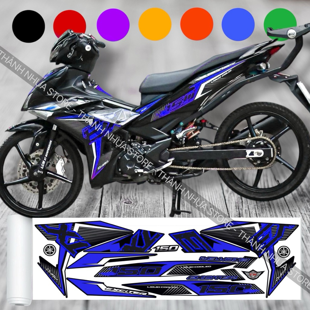 [ĐỦ MÀU] Tem EXC Ex150 - Tem rời dán Exciter 150 3 lớp xe đen