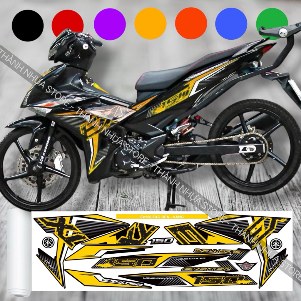 [ĐỦ MÀU] Tem EXC Ex150 - Tem rời dán Exciter 150 3 lớp xe đen