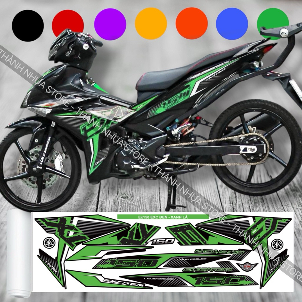 [ĐỦ MÀU] Tem EXC Ex150 - Tem rời dán Exciter 150 3 lớp xe đen