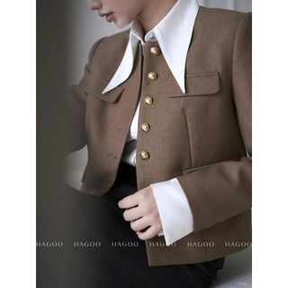 Áo Blazer nữ cổ tròn thiết kế khuy đồng thanh lịch [ B505 ]