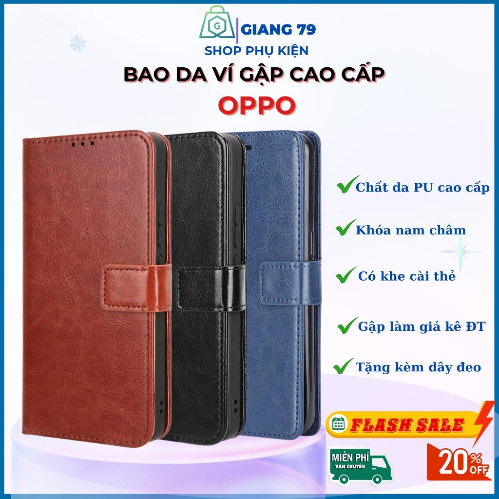 Ốp Lưng Bao Da Ví Gập OPPO 2Mặt Chất Lượng Cao A3x A3 A12 A15 A16 A60 A1K A3S A5S A52/55 A74 A78 A98
