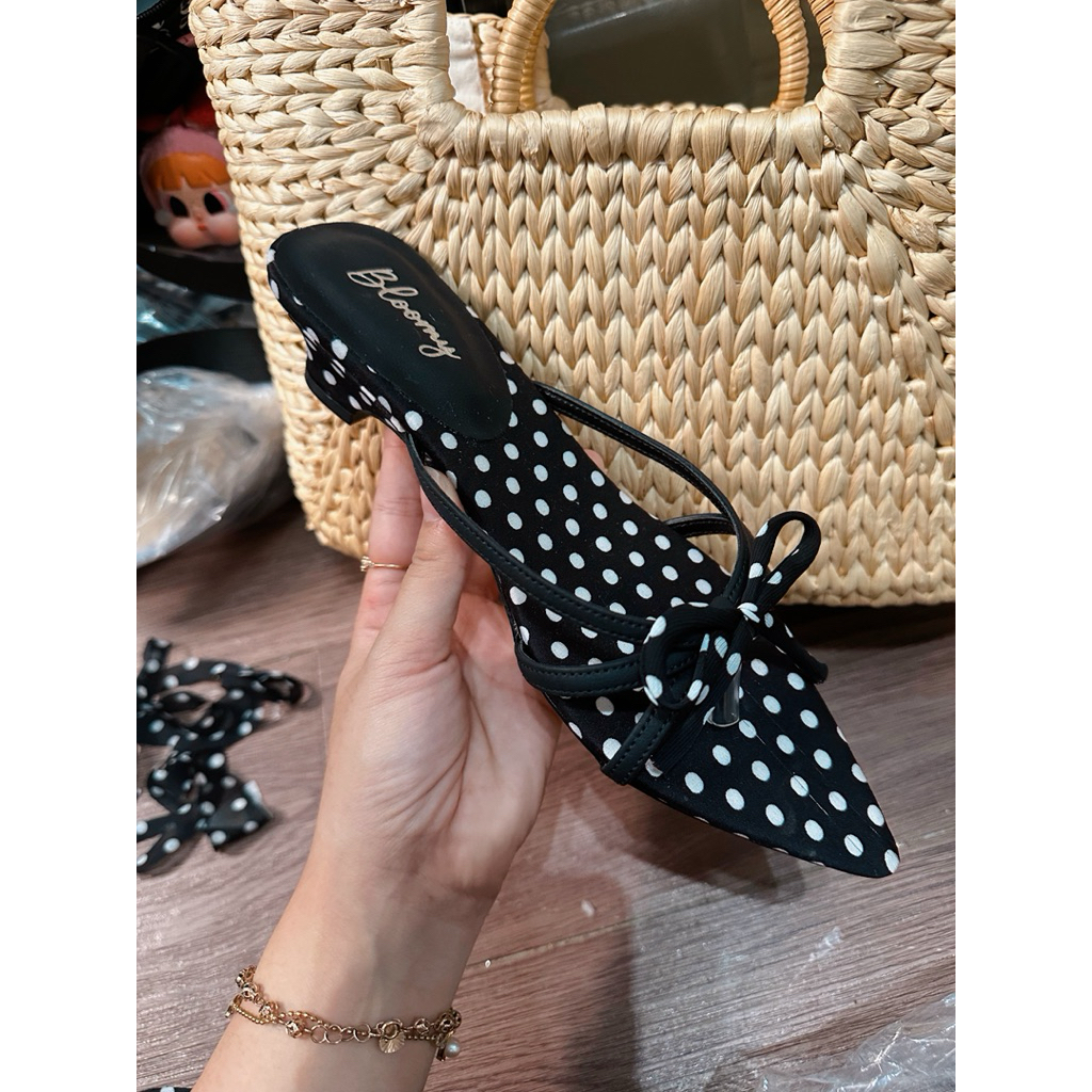 Guốc Chấm Bi Nơ Bloomy