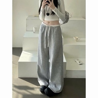 Quần dài nữ dáng suông vải thun co giãn cạp trắng mới