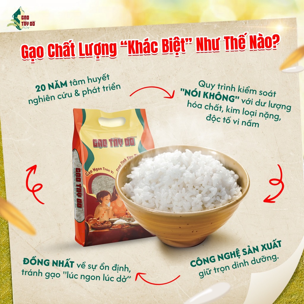 [ST2] Gạo ST25 Tây Đô Kim Cương 2kg - Gạo Thơm Dẻo, Cơm Mềm Ráo Tơi Xốp