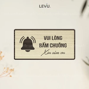 Bảng gỗ trang trí vui lòng bấm chuông BG97 decor nhà cửa