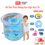 Bể Bơi Tròn Đứng Cho Bé Dưới 15 Tháng Trụ Đứng Trong Suốt, Tập Bơi Cho Trẻ An Toàn, Có Phao & Bơm — ảnh 1