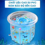 Bể Bơi Tròn Đứng Cho Bé Dưới 15 Tháng Trụ Đứng Trong Suốt, Tập Bơi Cho Trẻ An Toàn, Có Phao & Bơm — ảnh 6
