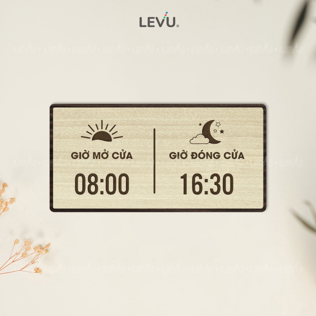 Bảng gỗ thông báo giờ mở cửa giờ đóng cửa BG102 trang trí cửa hàng, decor quán cà phê