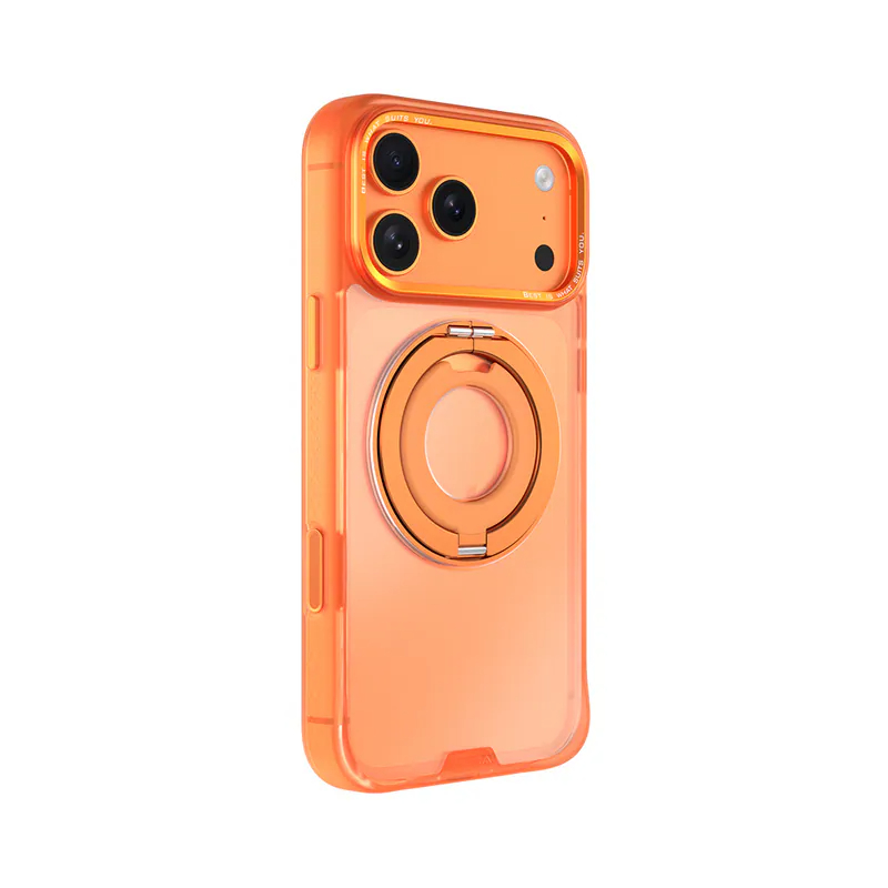 [ Có Nút Control ] Ốp Chống Sốc HODA® Soft Stone Stand Ring - Tích Hợp Sạc Từ Tính Kiêm Giá Đỡ cho iP 17/16 Series