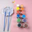 Dây 6/12 Màu Acrylic Pha Sẵn Loại 3ml/5ml Kèm Cọ Vẽ, Khay Pha Màu HUNGACOLOR