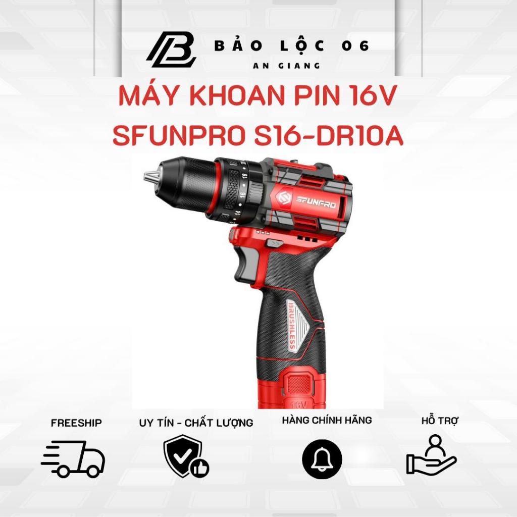 Máy Khoan Pin SFUNPRO 10mm S16-DR10A ( Bộ 2 Pin 2.0ah) - động cơ không chổi than- lõi đồng