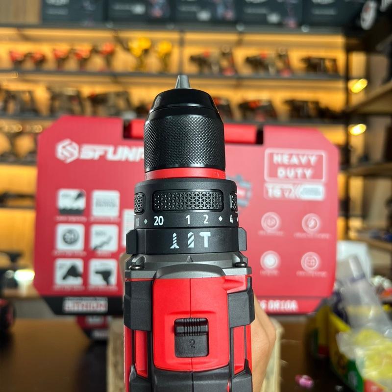 Máy Khoan Pin SFUNPRO 10mm S16-DR10A ( Bộ 2 Pin 2.0ah) - động cơ không chổi than- lõi đồng