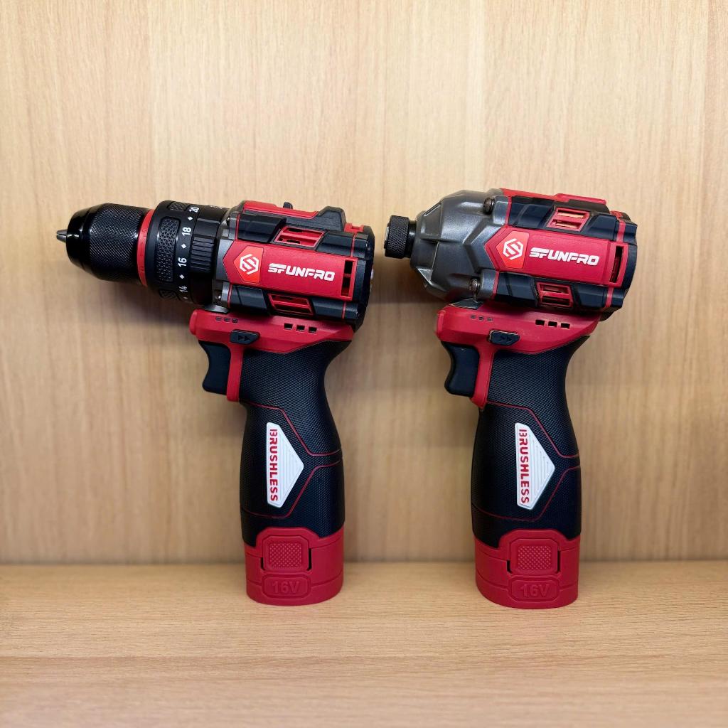 Máy Khoan Pin SFUNPRO 10mm S16-DR10A ( Bộ 2 Pin 2.0ah) - động cơ không chổi than- lõi đồng