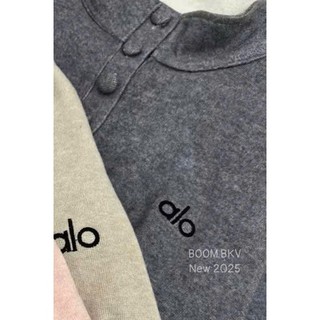 Set Bộ Đồ Nữ Len Lông Thỏ Thêu Alo Áo Cổ Trụ CÚC BỌC Dây Rút Gấu Áo Mix Quần Dài Ống Rộng Dây Rút Gấu