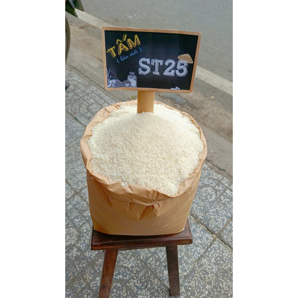 5kg Tấm ST25 ( lúa mới ) - DẺO NHIỀU, thơm mùi cốm non, mềm cơm - nấu cơm, cháo dinh dưỡng cho bé rất ngon
